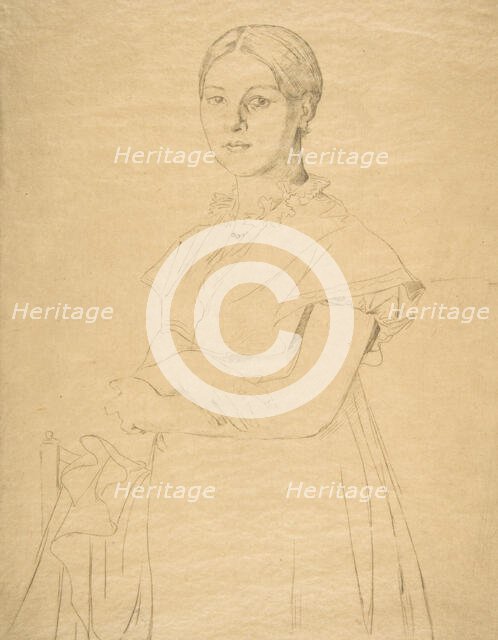 Madame Granger, after Ingres, 1867. Creator: Felix Bracquemond.