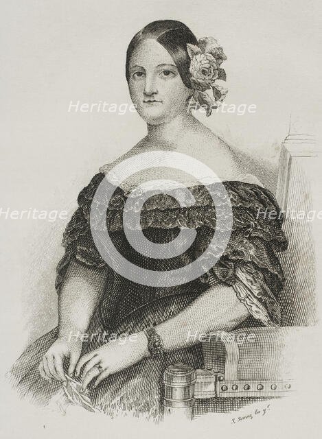 María Cristina de Borbón Dos Sicilias, (1806-1878), Queen consort of Spain by her marriage..., 1842. Creator: Jose Gomez.