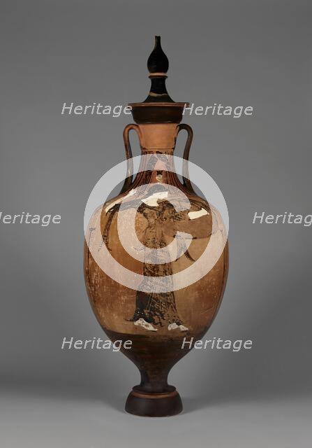 Panathenaic Amphora with Lid, about 320 BC. Creator: Nichomachos Group.