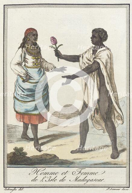 Costumes de Différents Pays, 'Homme et Femme de l'Isle de Madagascar', c1797. Creator: Jacques Grasset de Saint-Sauveur.