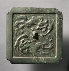 Cruciform Mirror with Two Lions, late 8th-early 9th century. Creator: Unknown.