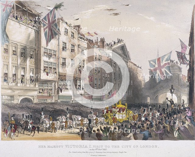 Temple Bar, London, 1837. Artist: Charles Joseph Hullmandel