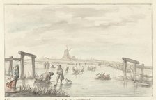 Winter view in Boom, from Zwarte Water near Zwolle, 1661-1693. Creator: Gerrit Grasdorp.