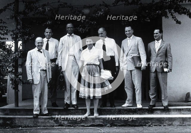 Seven tropical disease scientists, c1920s. Creator: Unknown.