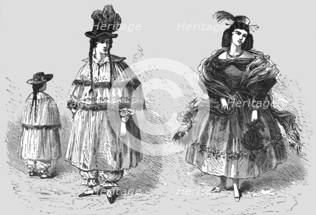 'Riding and Full-Dress costume of the Peruvian Ladies; Lima and the Andes', 1875. Creator: Unknown.