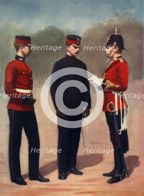 'The Royal Lancasters: Lieutenant, Captain, Adjutant', 1900. Creator: Gregory & Co.