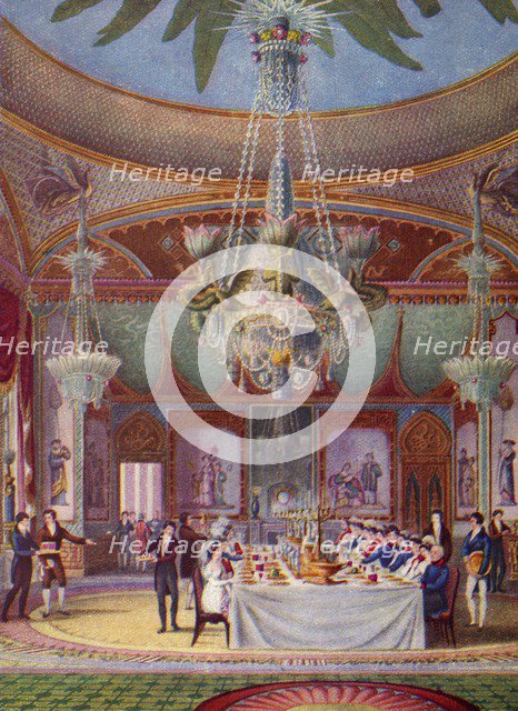 'A Banquet at the Royal Pavilion, Brighton', c1827, (1938). Artist: Joseph Nash.