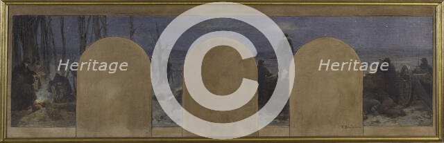 Esquisse pour le cabinet du Préfet de l'Hôtel de Ville : La défense extérieure durant le..., 1889. Creator: Paul Albert Baudouin.