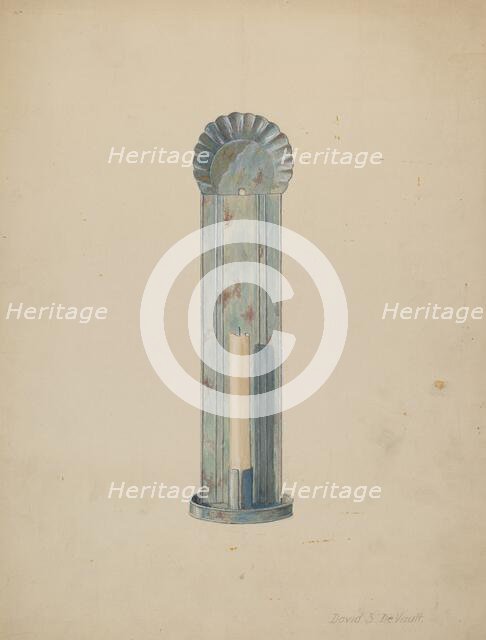 Tole Candlebrum, c. 1940. Creator: David S De Vault.