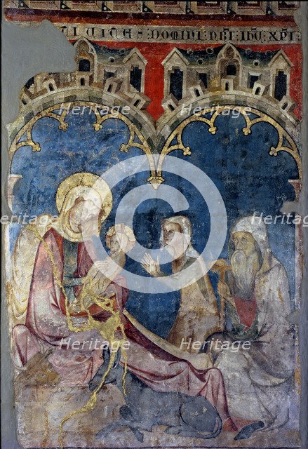  'The Nativity', representing the Virgin and Child and the figures of Mary Salome and Joseph (thi…