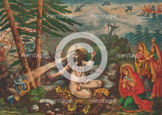 Madan-Bhasma (Shiva Turns Kama to Ashes), 1890. Creator: Unknown.