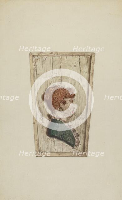 Keystone from Ship's Woodwork, c. 1938. Creator: Lucille Chabot.