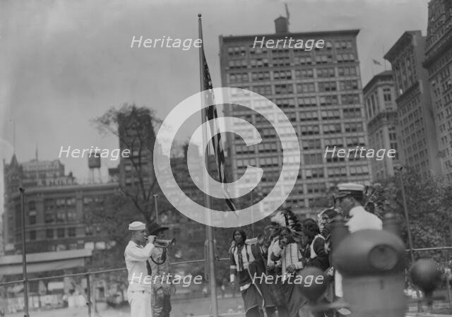 Chief Bald Eagle on U.S.S. Recruit, 1917. Creator: Bain News Service.