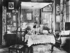 Bedroom, Mrs. Phoebe Apperson Hearst's home, Pleasanton, California, 1920s. Creator: Frances Benjamin Johnston.