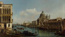 View of the Grand Canal: Santa Maria della Salute and the Dogana from Campo Santa..., about 1743. Creator: Bernardo Bellotto.