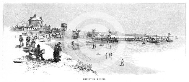 Brighton Beach, Melbourne, Victoria, Australia, 1886.Artist: Albert Henry Fullwood