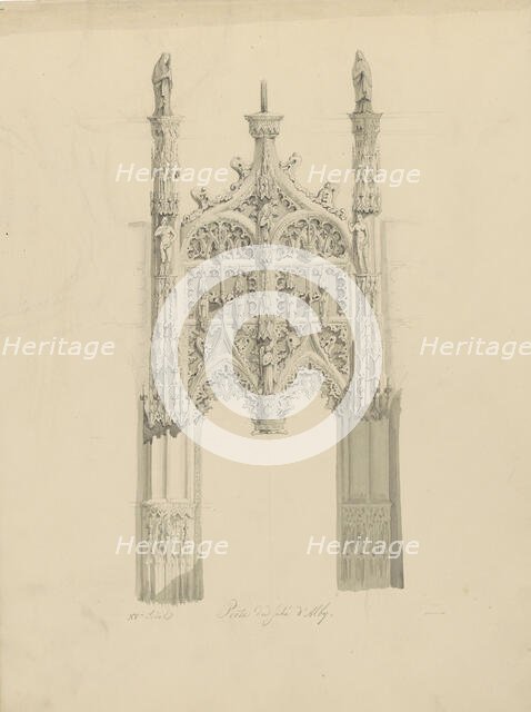 Part of a screen in front of the altar in the Cathedral Sainte-Cécile in Albi, c.1850. Creator: Petrus Josephus Hubertus Cuypers.