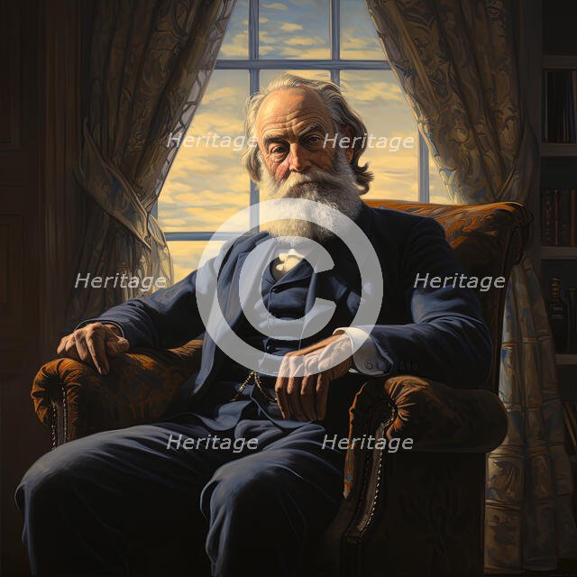 AI IMAGE - Portrait of Walt Whitman, 1880s, (2023). Creator: Heritage Images.
