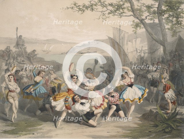 Tarantella. Scene from the Ballet L'étoile de Messine by Nicolò Gabrielli, ca 1865.