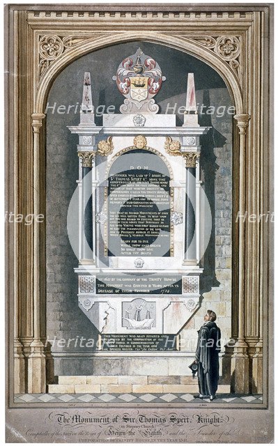 Monument to Sir Thomas Spert in St Dunstan's church, Stepney, London, 1809. Artist: George Hawkins