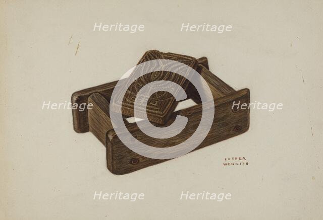 Pa. German Butter Mold, c. 1940. Creator: Luther D. Wenrich.