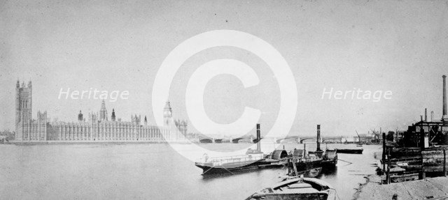 The Palace of Westminster, London, after 1862. Artist: Unknown