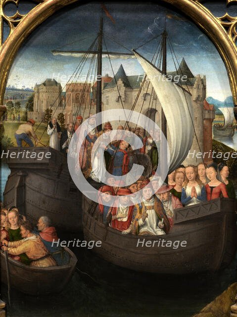 Saint Ursula Shrine: Departure from Basel, 1489. Creator: Memling; Hans (1433/40-1494).