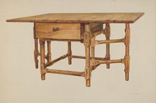 Gate-legged Dining Table, c. 1939. Creator: Amos C. Brinton.