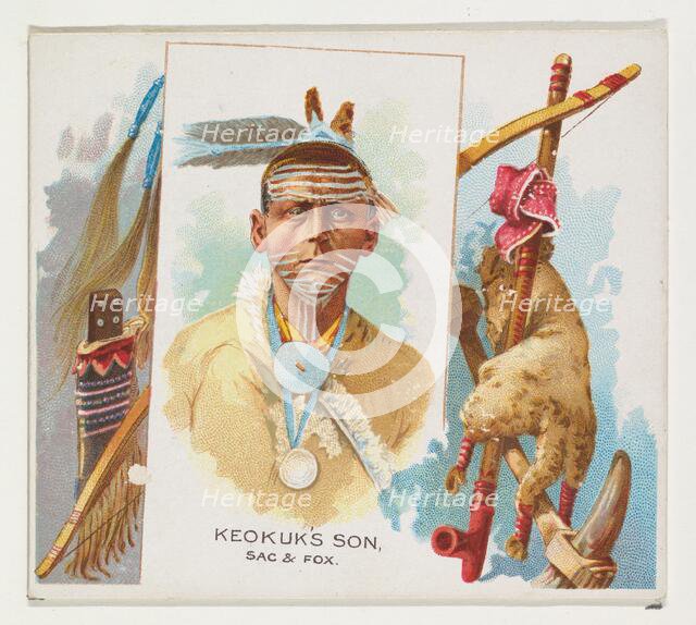 Keokuk's Son, Sac & Fox, from the American Indian Chiefs series (N36) for Allen & Ginter C..., 1888. Creator: Allen & Ginter.