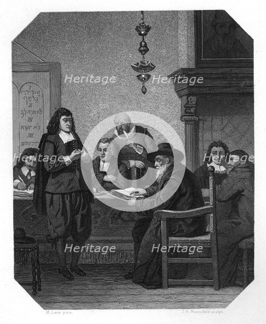 Benedict Spinoza, 17th century Dutch philosopher, c1870.Artist: JH Rennefeld