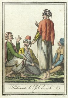 Costumes de Différents Pays, 'Habitants de l'Isle de Scio', c1797. Creators: Jacques Grasset de Saint-Sauveur, LF Labrousse.