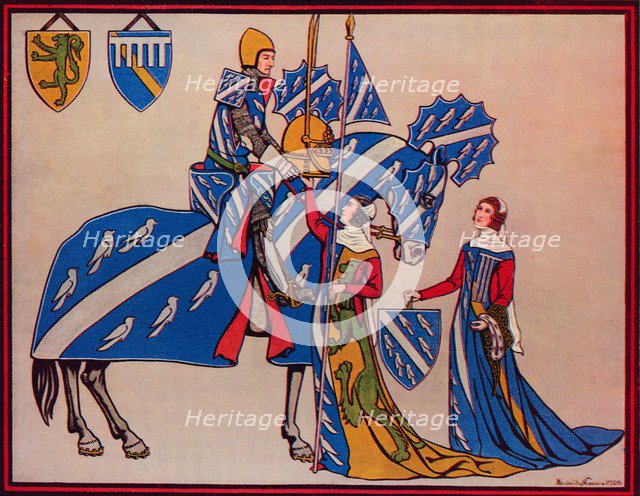 'Sir Geoffrey Luttrell, His Wife and Daughter-In-Law', c1340', (1926). Artist: Herbert Norris.