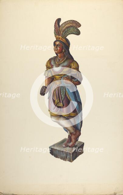 Cigar Store Indian, c. 1937. Creator: Walter Hochstrasser.