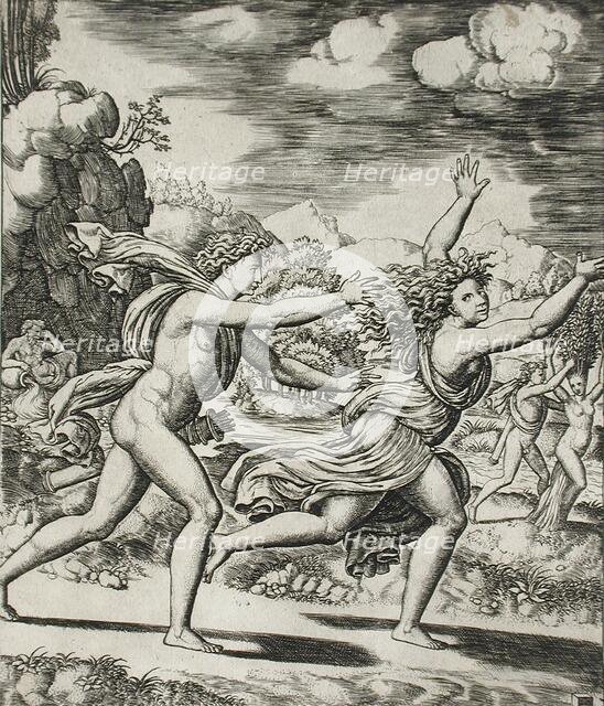 Apollo and Daphne, between 1530 and 1560. Creators: Master of the Die, Baldassare Peruzzi.