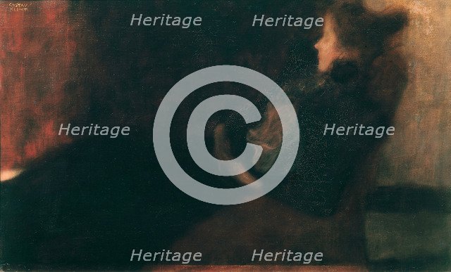 Lady at the Fireplace. Artist: Klimt, Gustav (1862-1918)