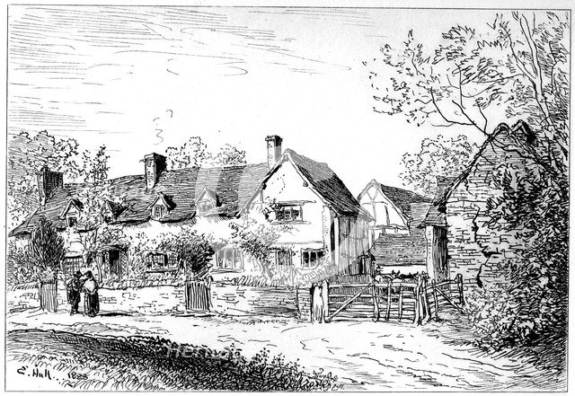 Mary Arden's cottage at Wilmcote, Warwickshire, 1885.Artist: Edward Hull