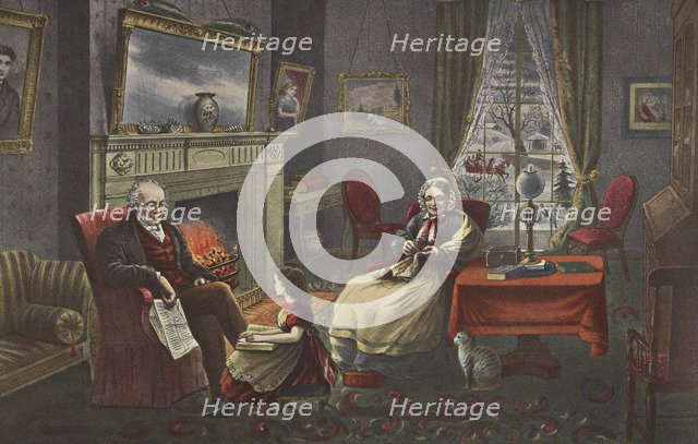 The Four Seasons of Life - Old Age, 'The Season of Rest' ,  pub. 1868, Currier & Ives (Colour Lithog