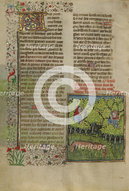 Archers Stalking Deer; Livre de la Chasse, about 1430-1440. Creator: Unknown.