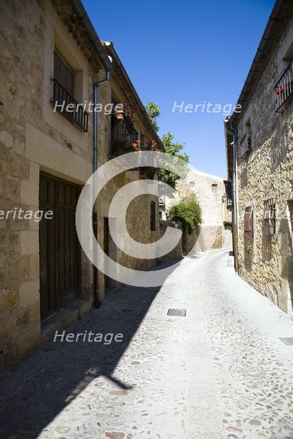 A cobbled street in Pedraza, Spain, 2007. Artist: Samuel Magal