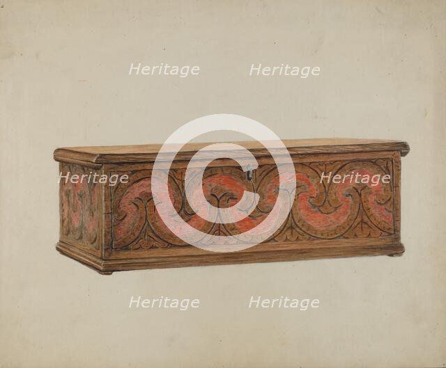 Small Carved Chest, c. 1939. Creator: Ralph Boyer.