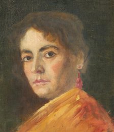 Head Study of a Woman with an Earring, 1890-1900. Creator: Aurel Ballo.