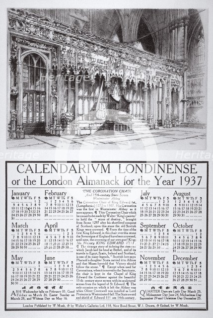 Westminster Abbey interior, London, 1936. Artist: William Monk
