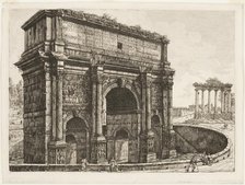 The Arch of Septimus Severus, 1820. Creator: Luigi Rossini.