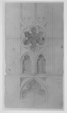 Design for window tracery for Chapman - full size, 1853-55. Creator: Alexander Jackson Davis.