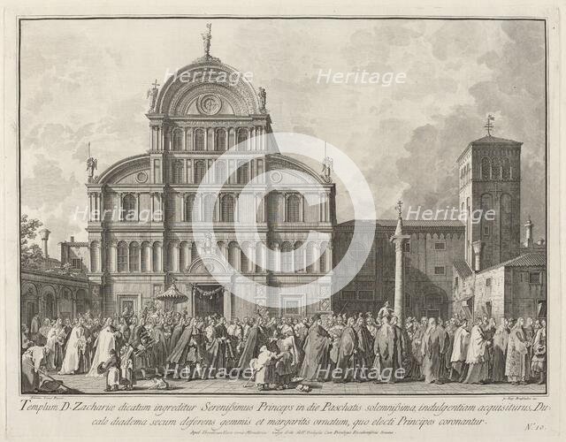 Visit of the Doge to San Zaccaria on Easter Day, 1763/1766. Creator: Giovanni Battista Brostoloni.