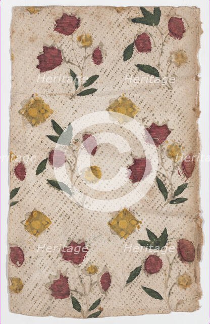Sheet with overall floral pattern, 19th century. Creator: Anon.