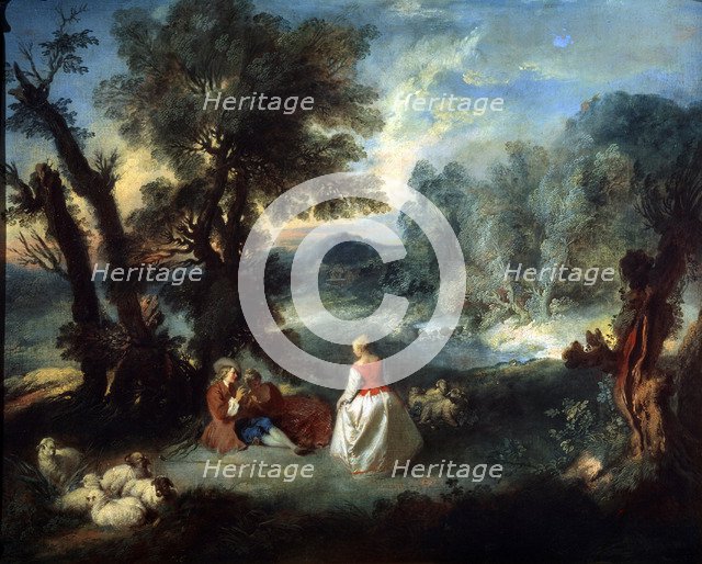 'Pastoral Scene', 1730s.  Artist: Pierre-Antoine Quillard
