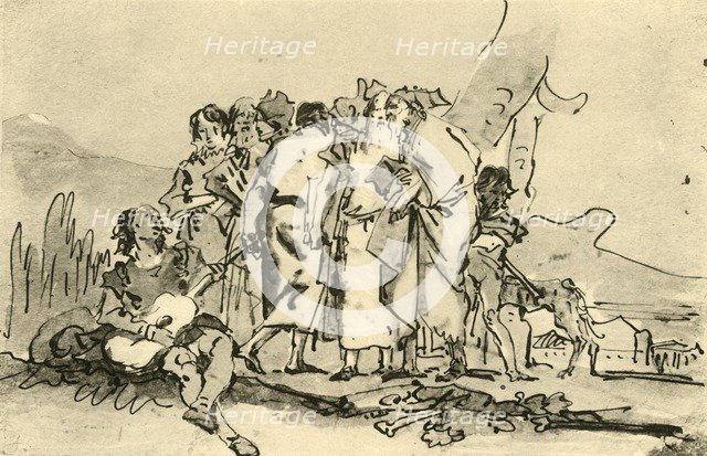 'Group of Old and Young Men', mid-late 18th century, (1928). Artist: Giovanni Domenico Tiepolo.