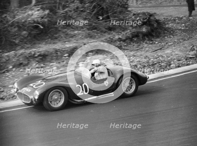 Roy Salvadori driving a 1953 Maserati at Brands Hatch, Kent, 1954. Artist: Unknown