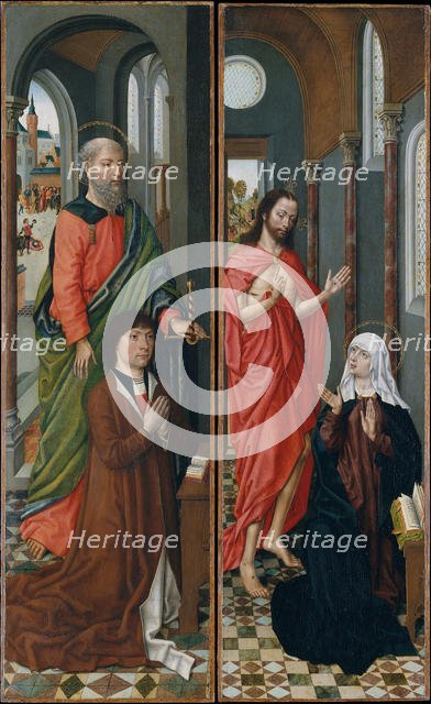 Saint Paul with Paolo Pagagnotti; Christ Appearing to His Mother, late 1480s. Creator: Master of the Saint Ursula Legend.